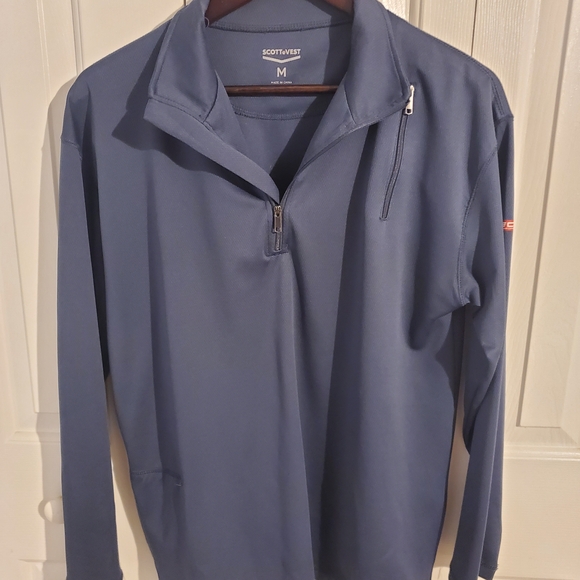 SCOTTeVEST Blue Quarter-Zip Pullover - Picture 1 of 5